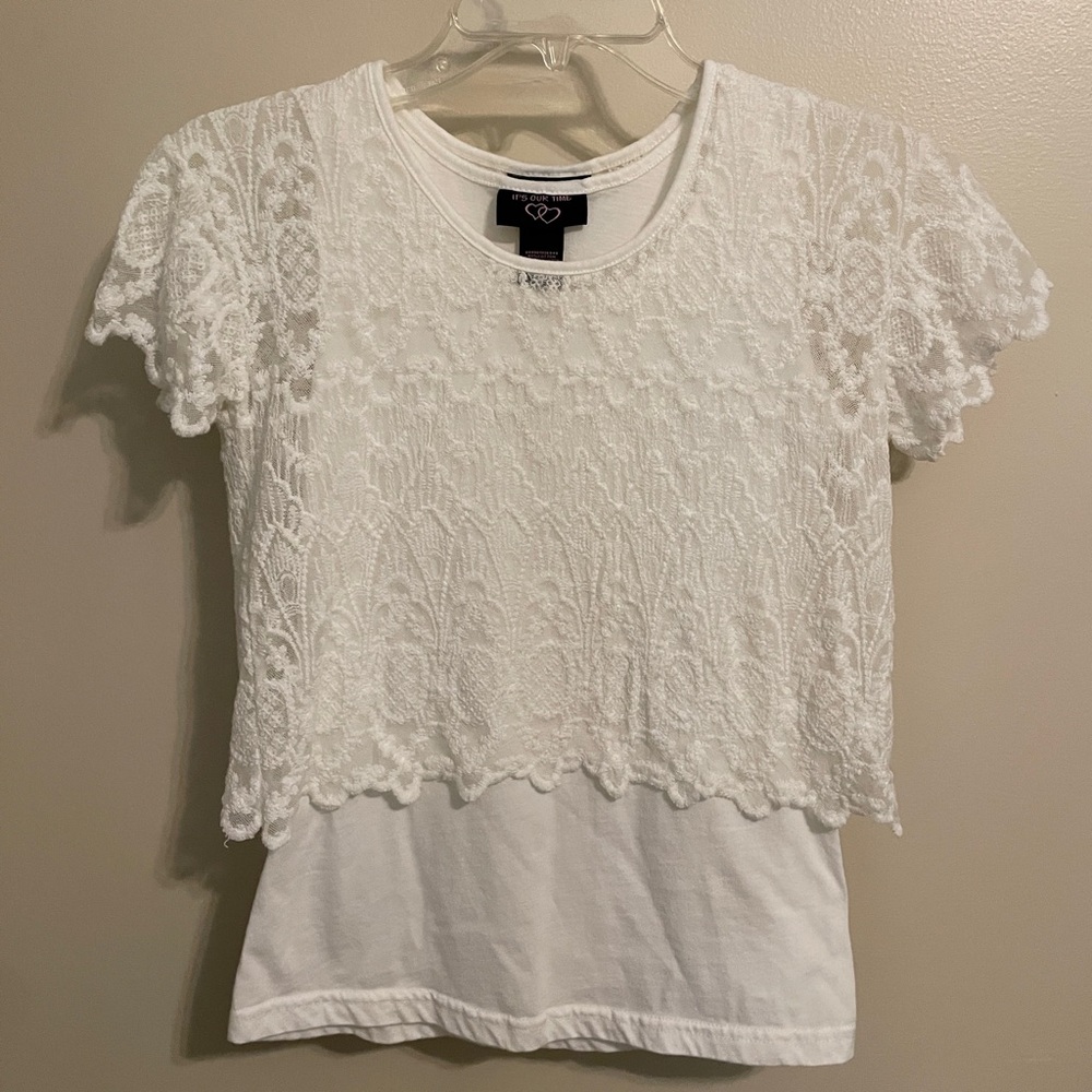 Elegant White Lace Crop Top
